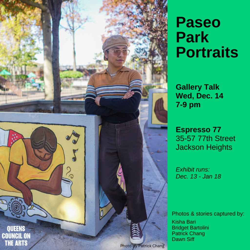 Flyer for Paseo Park Portraits Gallery Talk